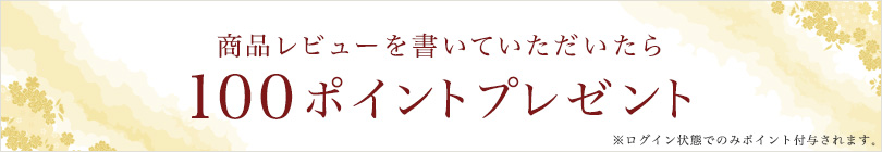 商品レビューを書いていただいたら100ポイントプレゼント